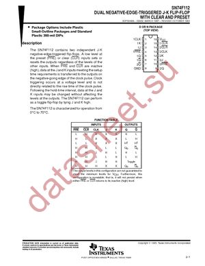 SN74F112DG4 datasheet  